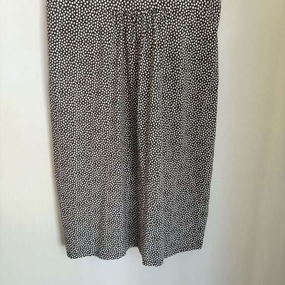 Boden Women v-neck short sleeve polka dot gray white stretch cotton dress 6 EUC! - Picture 4 of 10